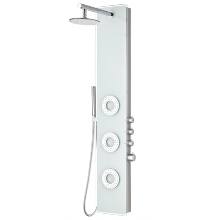 Anzzi Lynx 58" 3-Jetted Shower Panel with Heavy Rain Shower in White SP-AZ8090